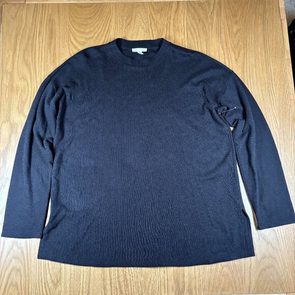 Eileen Fisher Navy Long Sleeve Crew Neck Knit Top – Women’s S/P - Picture 2 of 6